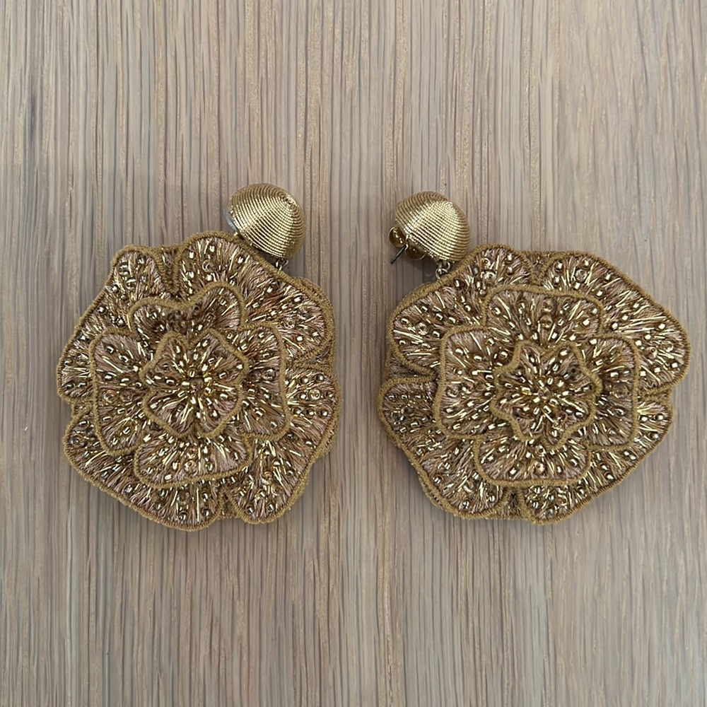 Rebecca De Ravenel Gold Flower Earrings